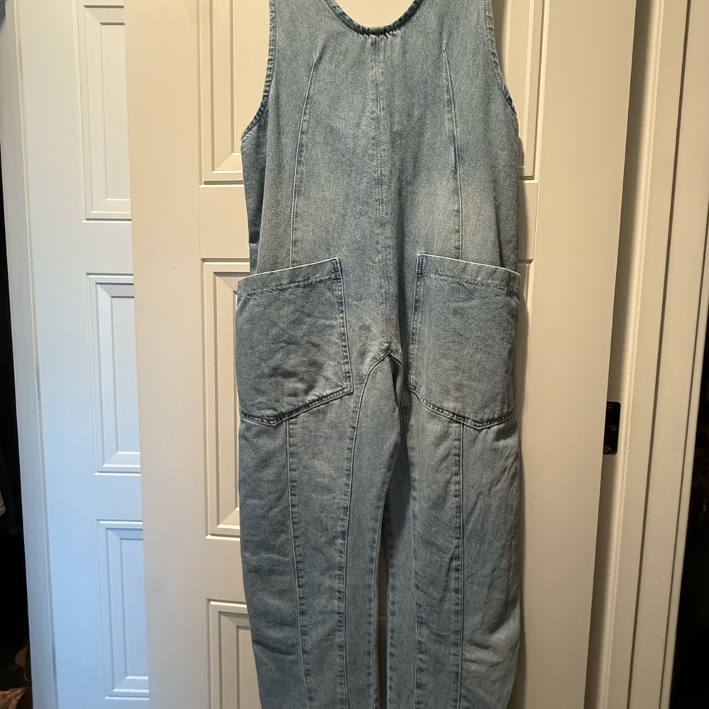 We The Free Light Blue Denim Jumpsuit
